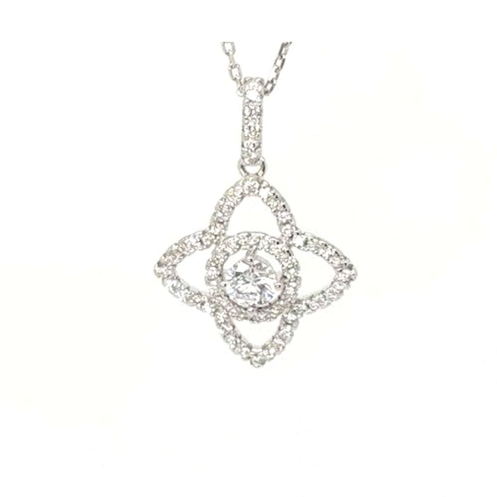Bella Luce, Alhambra Round Diamond Simulant 925 Sterling Silver Pendant 18"